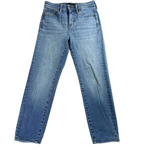 Uniqlo Jeans Womens High Rise Skinny Straight Size 24 Blue Stretch Denim Pants